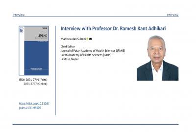 Interview with Professor Dr. Ramesh Kant Adhikari